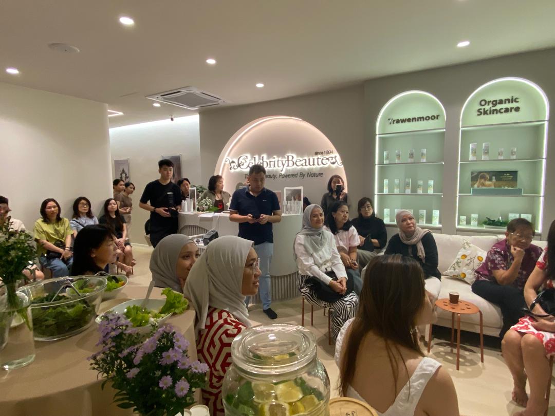 Trawenmoor skincare products at the launch event